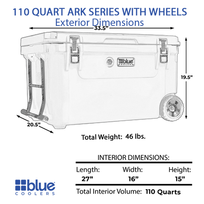 110 Quart Ark Series Roto-Molded Wheeled Cooler