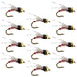 Beadhead Red 3 Dollar Dip Serendipity Nymph - 1 Dozen Flies Size 18