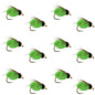 Bead Head LaFontaine Green Deep Sparkle Caddis Pupa - 12 Flies Size 12