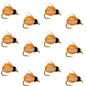 Bead Head LaFontaine Amber Deep Sparkle Caddis Pupa - 1 Dozen Flies Hook Size 12