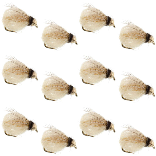 Bead Head LaFontaine Tan Deep Sparkle Caddis Pupa - 12Flies Size 16