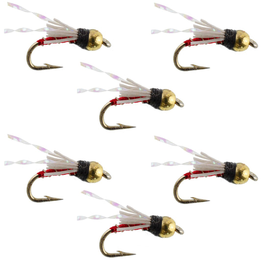 Beadhead Red 3 Dollar Dip Serendipity Nymph - 6 Flies Size 18