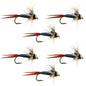 Bead Head Metallic Blue Copper John Nymph - 6 Fly Fishing Flies - Hook Size 14
