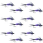 Double Bead Purple Psycho Prince Nymph Fly Fishing Flies - 1 Dozen Flies Hook Size 12
