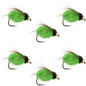 Bead Head LaFontaine Bright Green Deep Sparkle Caddis Pupa - 6 Flies Hook Size 16