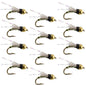 Beadhead Olive 3 Dollar Dip Serendipity Nymph - 1 Dozen Flies Size 18