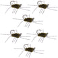Barbless Pat's Rubber Legs Tungsten Jig Dark Olive Euro Nymph 6 Flies #6