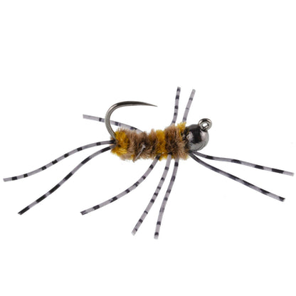 3 Pack Pat's Rubber Legs Tungsten Jig Coffee/Tan Euro Nymph Size 6