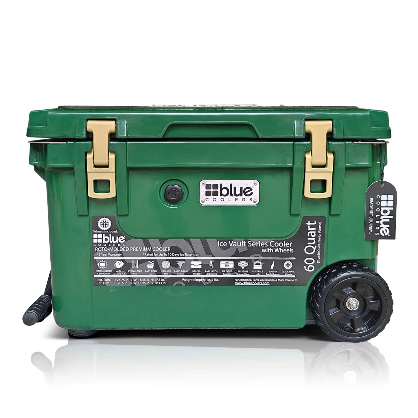 60-Quart Ice Vault Cooler – Limited Edition Green w/ Camo Topper