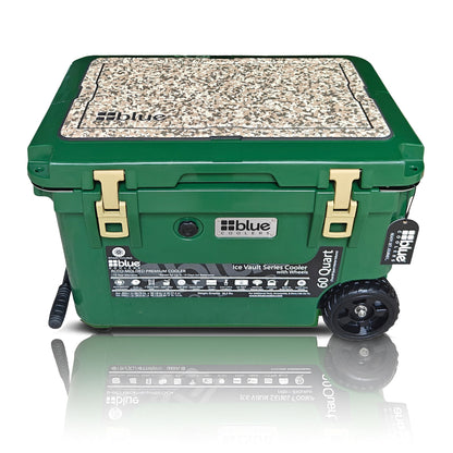60-Quart Ice Vault Cooler – Limited Edition Green w/ Camo Topper