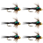 Bead Head Zebra Copper John Nymph Fly Fishing Flies - Set of 6 Flies Hook Size 14