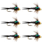 Bead Head Zebra Copper John Nymph Fly Fishing Flies - Set of 6 Flies Hook Size 16