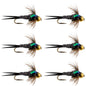 Bead Head Zebra Copper John Nymph Fly Fishing Flies - Set of 6 Flies Hook Size 12