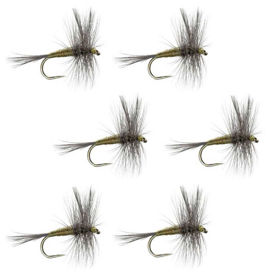 Barbless Blue Winged Olive BWO Trout Dry Fly Fishing Flies - 6 Flies Size 18