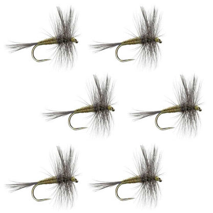 Barbless Blue Winged Olive BWO Trout Dry Fly Fishing Flies - 6 Flies Size 20