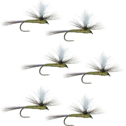 Barbless Parachute Blue Winged Olive BWO Dry Fly - 6 Flies Size 18