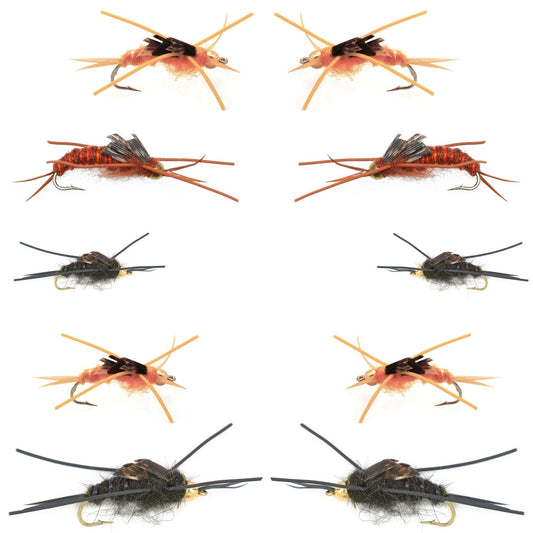 Basics Collection - Kaufmanns Stonefly Assortment - 10 Flies Sizes 4-12
