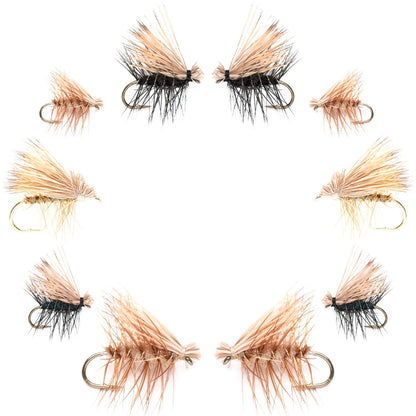 Basics Collection - Elk Hair Caddis Assortment - 10 Flies - Sizes 12-18