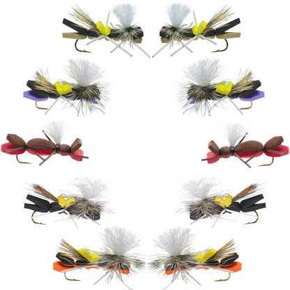 Basics Collection - Parachute Chernobyl Ant Assortment - 10 Flies Size 10