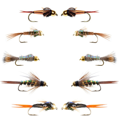Basics Collection - Flash Back Tungsten Bead Head Nymphs 10 Flies  #10-16