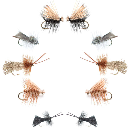 Basics Collection - Caddis Dry Fly Assortment - 10 Flies - Sizes 12-18