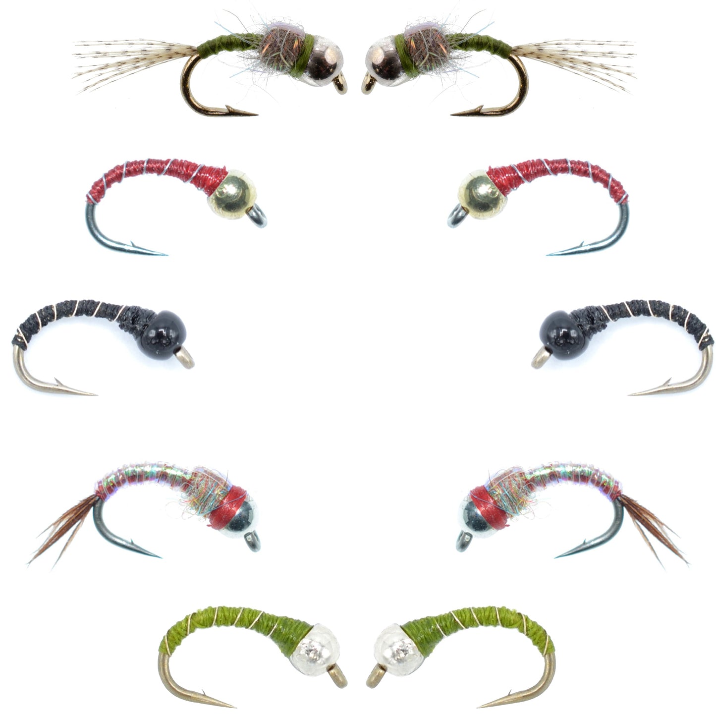 Basics Collection - Bead Head Midge Nymphs 10 Flies Sizes 14-18