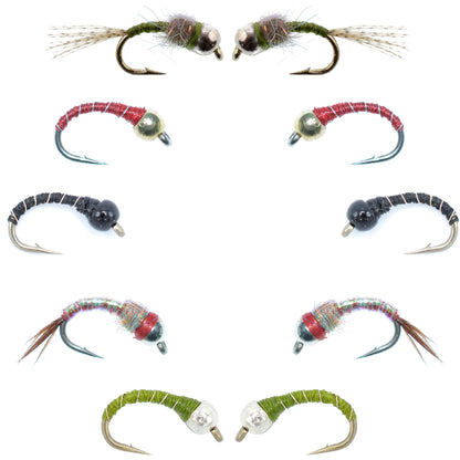 Basics Collection - Bead Head Midge Nymphs 10 Flies Sizes 14-18
