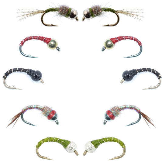 Basics Collection - Bead Head Midge Nymphs 10 Flies Sizes 14-18