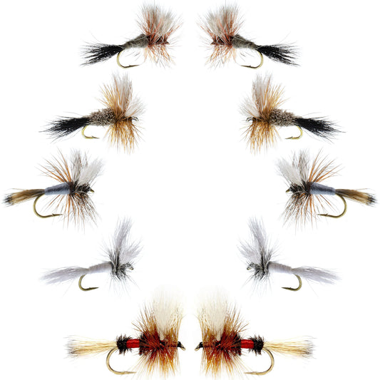 Basics Collection - Wulff Fly Assortment - 10 Flies - 5 Patterns - Sizes 10-14