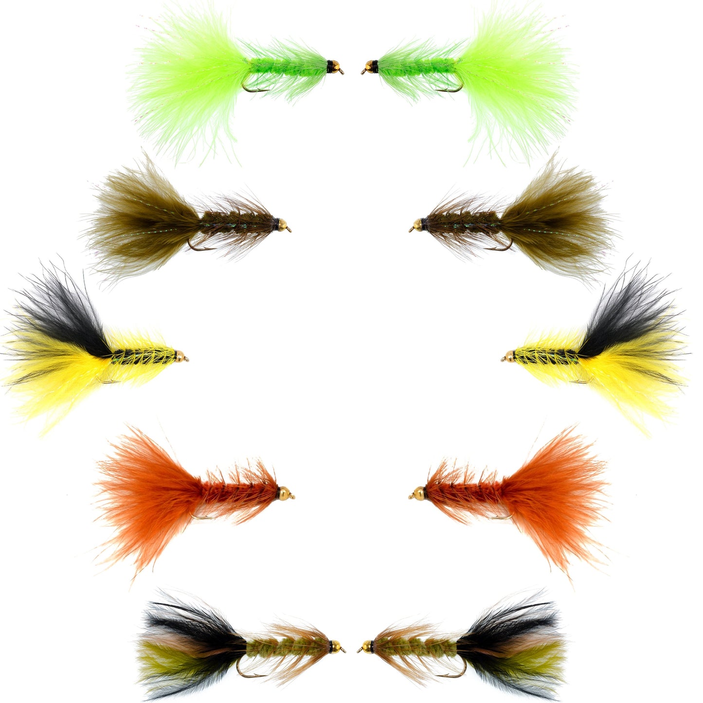 Basics Collection - Crystal Woolly Bugger Assortment - 10 Flies - Size 4