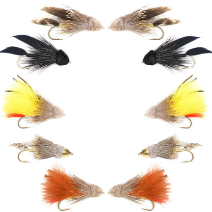 Basics Collection - Muddler Minnow Streamers - 10 Flies - Size 4 and 6