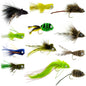 Bass Bug Collection -12 Spun Hair Bass Flies - Hook Sizes 2,4, 6 And 8
