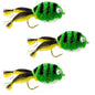 3 Pack Messingers Frog Bass Fly Fishing Bug With Weed Guard