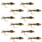 Bead Head Gold Ribbed Hares Ear Nymph 1 Dozen Flies - Size 12