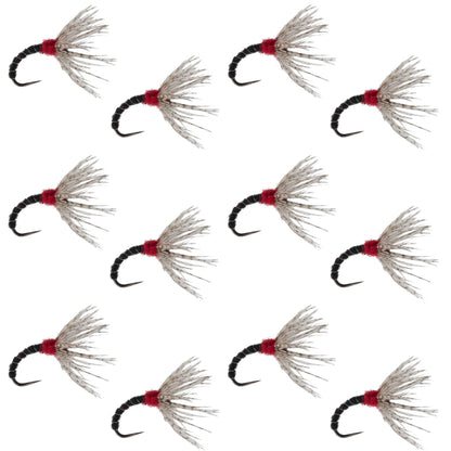 Black Zebra Sakasa Kebari - 12 Tenkara Flies - Size 14