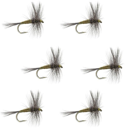 Blue Winged Olive BWO Trout Dry Fly Fishing Flies - 6 Flies Size 18