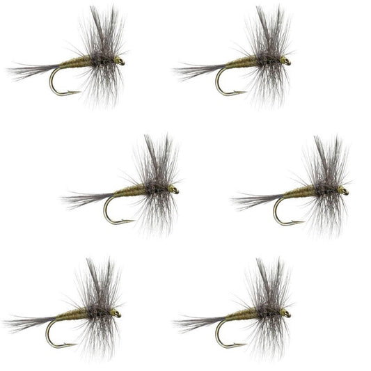 Blue Winged Olive BWO Trout Dry Fly Fishing Flies - 6 Flies Size 18