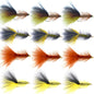 Bead Head Crystal Woolly Bugger Streamer Set -  12 Flies - Hook Size 4