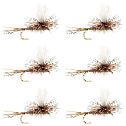 Adams Parachute Classic Dry Fly - 6 Flies Hook Size 10