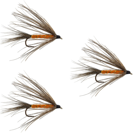 3 Pack Carey Special Soft Hackle Grouse and Orange Wet Fly - Hook Size 10