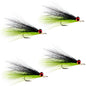 Clousers Deep Minnow Black/Chartreuse Streamer- 4 Saltwater - Size 1/0