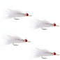 Clousers Deep Minnow White Streamer- 4 Saltwater - Bass Flies - Size 1/0