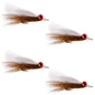 Clousers Deep Minnow Brown/White Streamer- 4 Saltwater Flies - Size 1/0