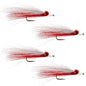 Clousers Deep Minnow Red/White Streamer- 4 Saltwater Flies - Size 1/0