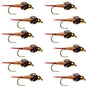 Bead Head Copper John Nymph 1 Dozen Fly Fishing Flies - Hook Size 18