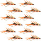 Double Bead Peacock Stonefly Nymph with Amber Biot Legs Fly Fishing Flies - 1 Dozen Flies Hook Size 14