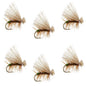 Olive Elk Hair Caddis Classic Trout Dry Fly - Set of 6 Flies Size 12