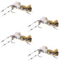 4 Pack Fat Albert Tan Foam Body Grasshopper Fly - Hook Size 10