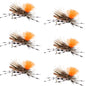 Feth Hopper Tan - Foam Grasshopper Fly Pattern - 6 Flies Hook Size 10