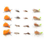Trout Fly Assortment - Dry Fly Nymph Dropper Indie Tandem Fly Fishing Rig Collection - 16 Flies - Indicator Dry Flies and Dropper Nymphs